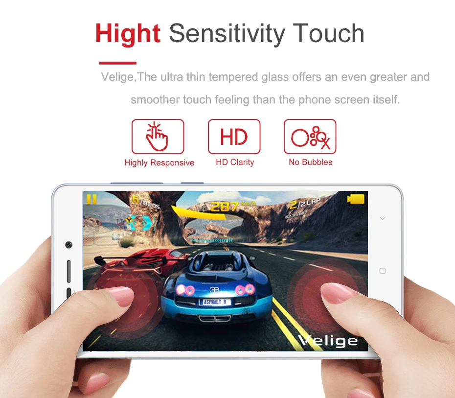 Velige 9H Tempered Glass for Xiaomi Redmi 3 3S 3X Pro 3Pro Screen Protector Ultra Thin Real 2.5D Protective Guard Glass Film (3)