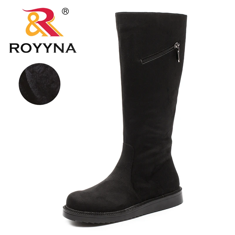 ROYYNA New Arrival Classics Style Women Boots Zipper Women winter Shoes Round Toe Lady Mid-Caf Boots Comfortable Free Shipping