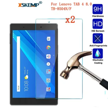 

XSKEMP 2Pcs/Lot 0.3mm HD Tablet Real Tempered Glass For Lenovo TAB 4 8.0 TB-8504N/F 9H Hardness Screen Protector Protective Film