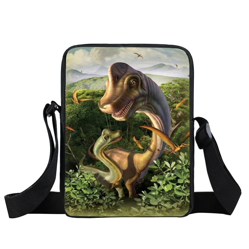 Мини-сумка-мессенджер с принтом динозавра, сумки через плечо T-rex, маленькая сумка на плечо для мальчиков и девочек, детская сумка-тоут, сумка для книг, подарок - Цвет: XKB LONG25