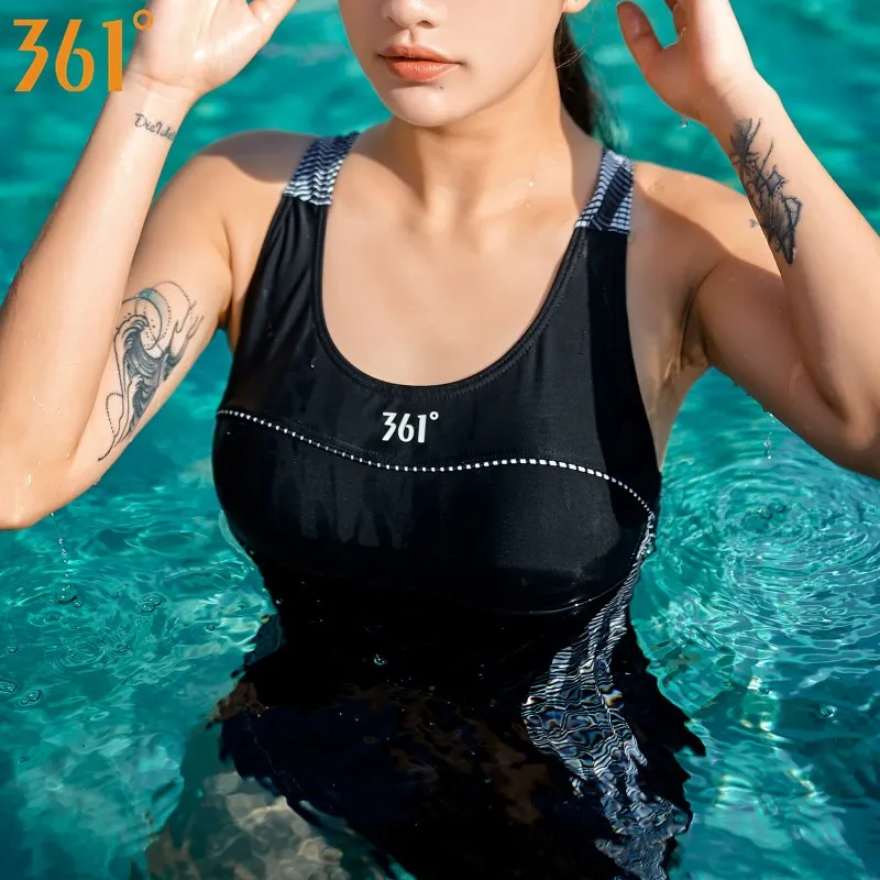 Ceny 361 kobiet sportowy strój kąpielowy czarny jednoczęściowy strój kąpielowy basen odporny na chlor stroje kąpielowe dziewczyny wyścigi strój kąpielowy konkurencji