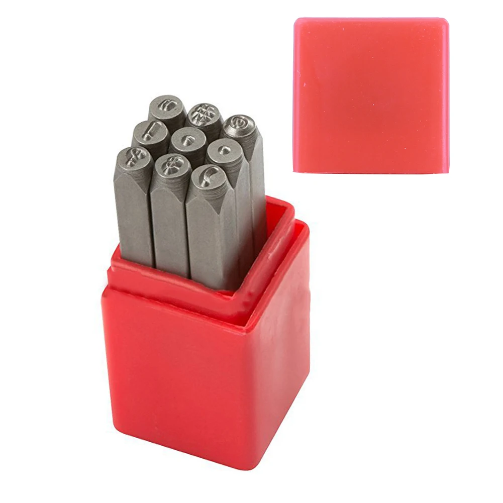 

5/32 Inch Leather Punching Stamp Numbers Punctuation Stamps Set Punch Carbon Steel Hollow Punch Set DIY Hole Punching Tool