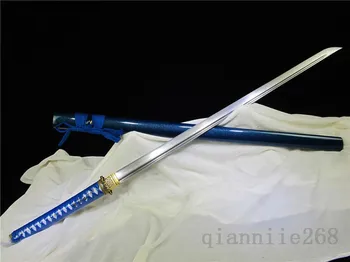 

DAMASCUS FOLEDE STEEL JAPANESE SWORD KATANA FULL TANG SMAIL TSUBA