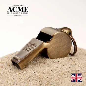 

ACME 59.5 polished brass fashion trend pendant whistle coach referee laser lettering outdoor survival cheerleading whistle