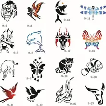 unit9 100 Дизайн символов Золотой Феникс временные трафареты для тату-машины Книга для аэрографа краски спрей компрессор комплект