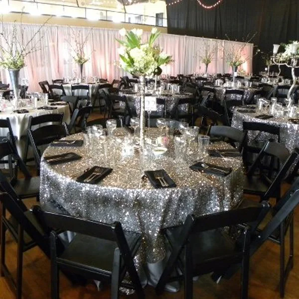 Factory Directly Whole Wedding Decorative Silver Glitter Round Factory Directly Whole Wedding Decorative Silver Glitter Round Sequins Table Runner Cloth 120 In Tablecloths From Home Garden On