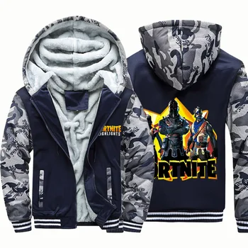 

M-5XL Fleece and Thickening Thermal Coat Men's Clothing Fashion Printing