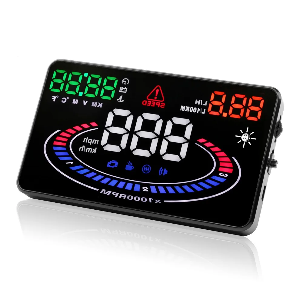 Дисплей отражения 2D OBD2 5 дюйма многоцветный экран проектор скорости автомобиля