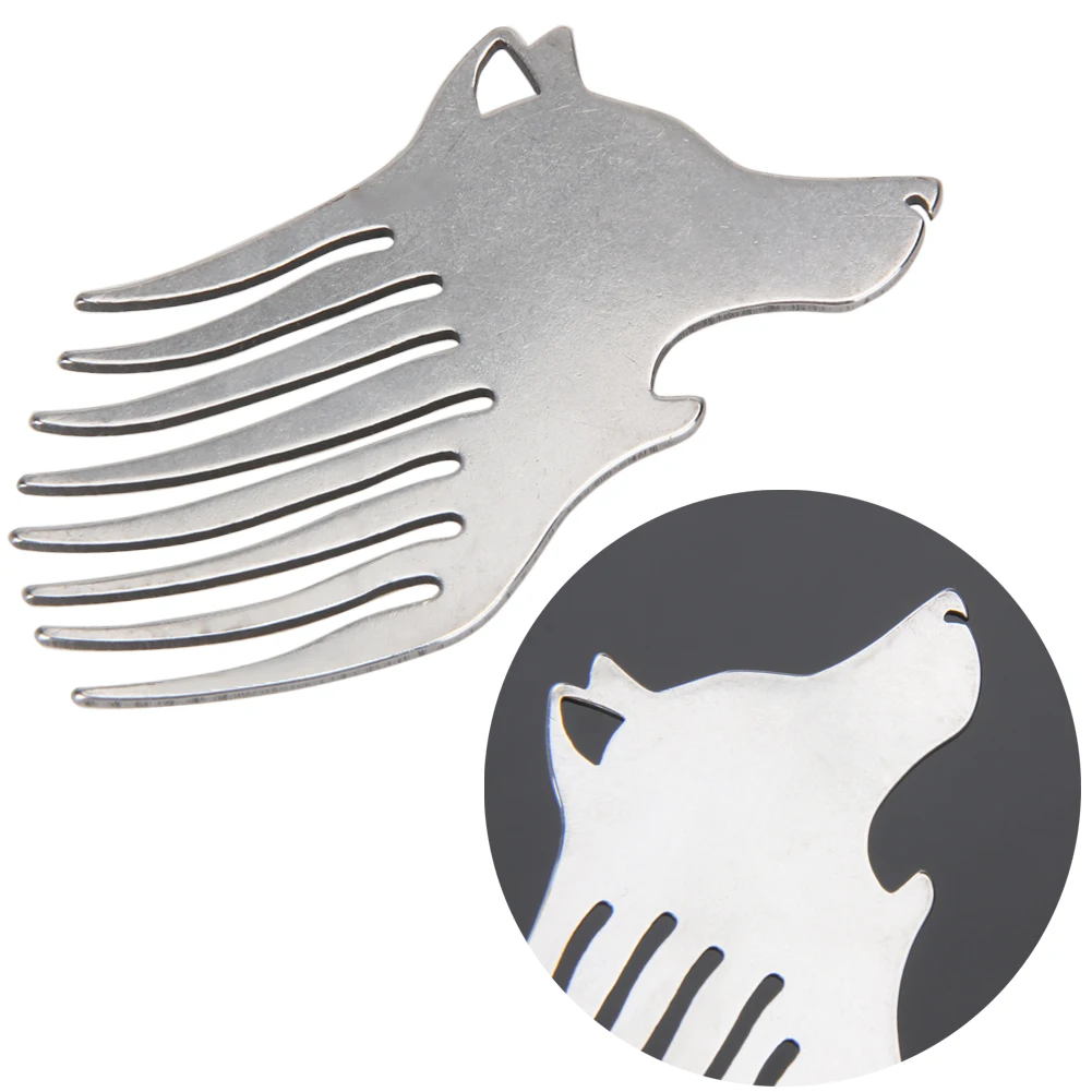 

2 in 1 Practical Double Outdoor Multi-Function Keychain Wolves Stainless Steel Mini Tools Pocket Opener Comb Out Box Cutter EDC