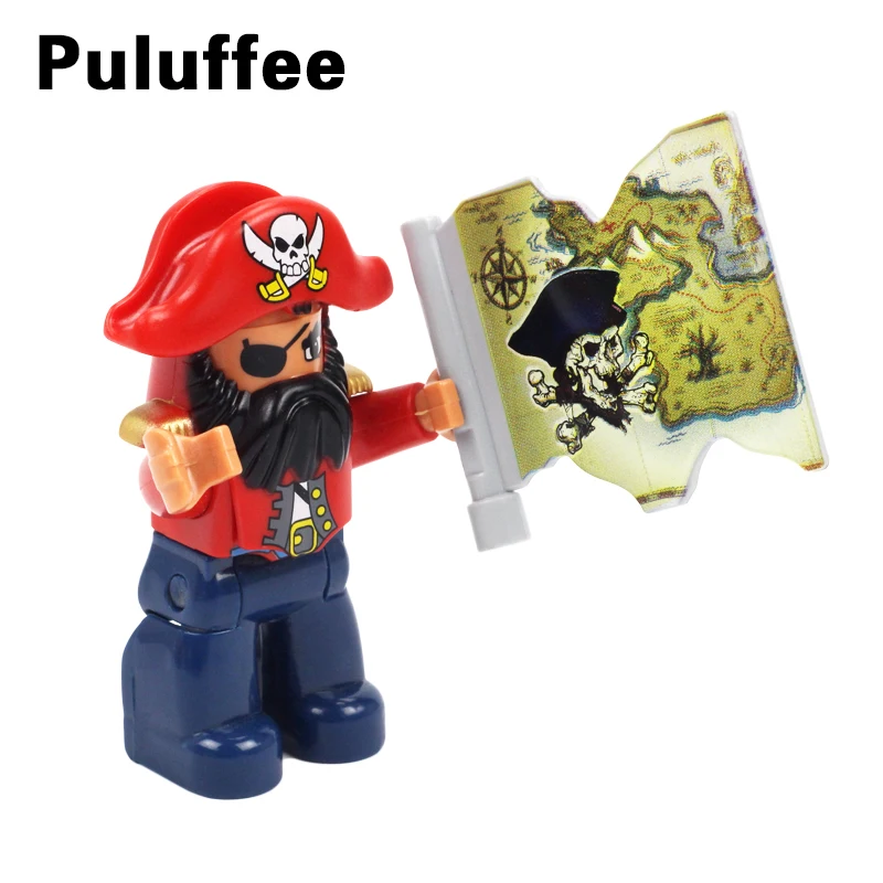 

Big Size Building Blocks Pirates Treasure Map Compatible With Duploe Brick set Model Figure Toys For Children Christmas Gift