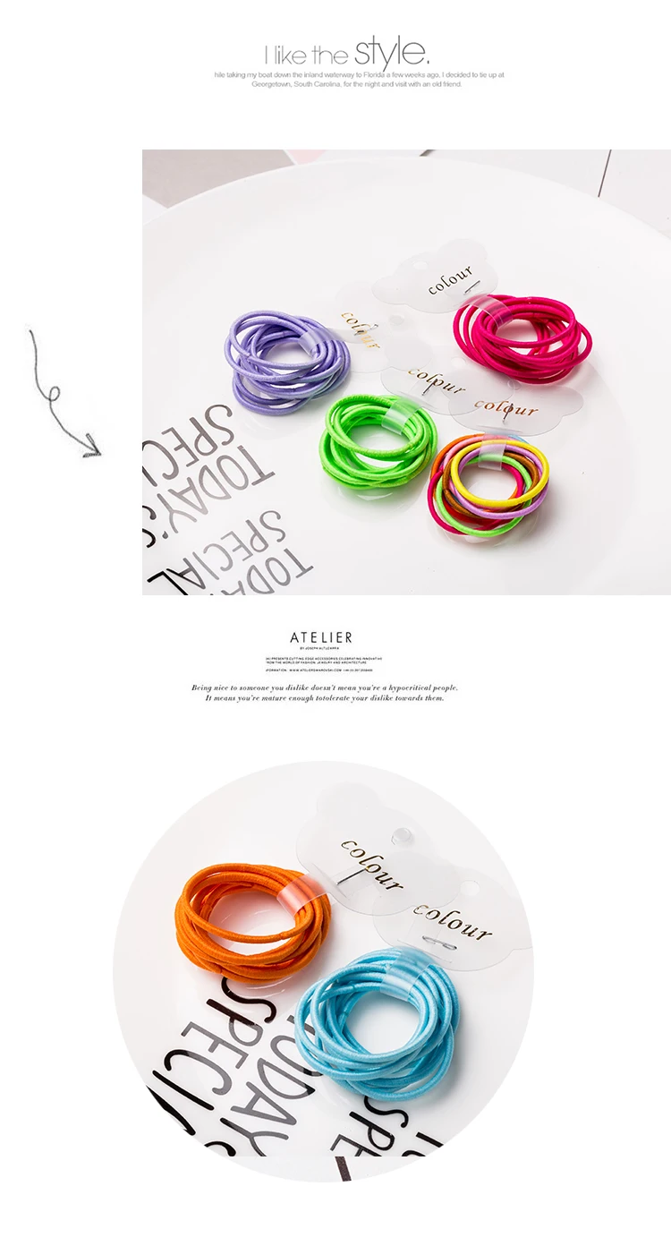 100pcslot Elastic bands Ponytail Holder Rubber Hair Elastic Accessories for Girls Women Multicolor Tie Gum 2017 Hot Sale (9)