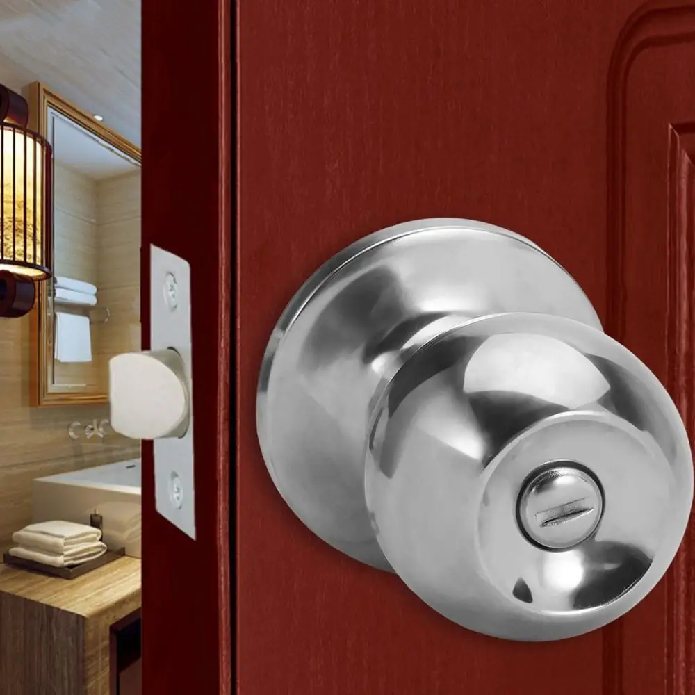 

Durable Spherical Stainless Steel & Copper Material Door Handle Knob Latch Set