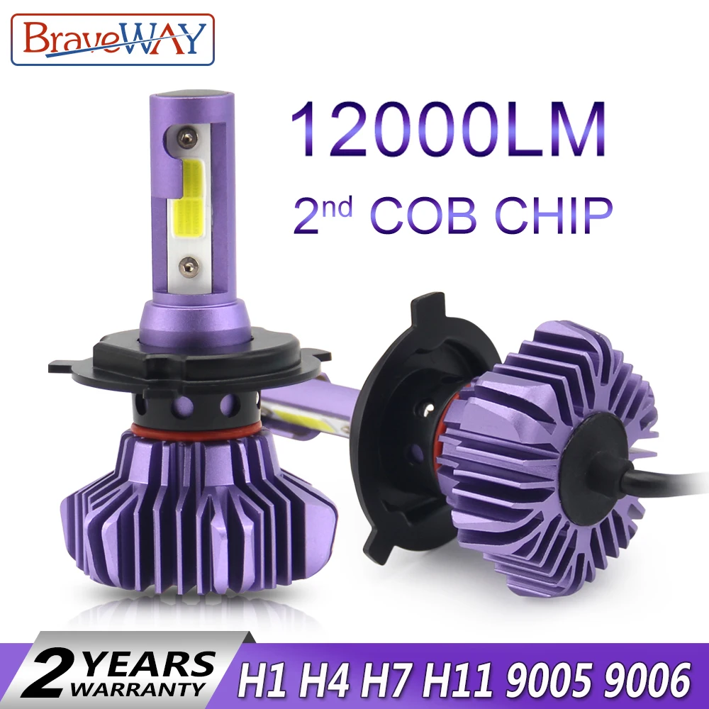 BraveWay LED Bulb for Auto Led Ice Bulb H4 H7 H11 Led Headlight 9005 9006 hb3 hb4 Headlamp 12000LM 6500K 80W 12V Car Light(LED) BraveWay LED Bulb for Auto Led Ice Bulb H4 H7 H11 Led Headlight 9005 9006 hb3 hb4 Headlamp 12000LM 6500K 80W 12V Car Light(LED)