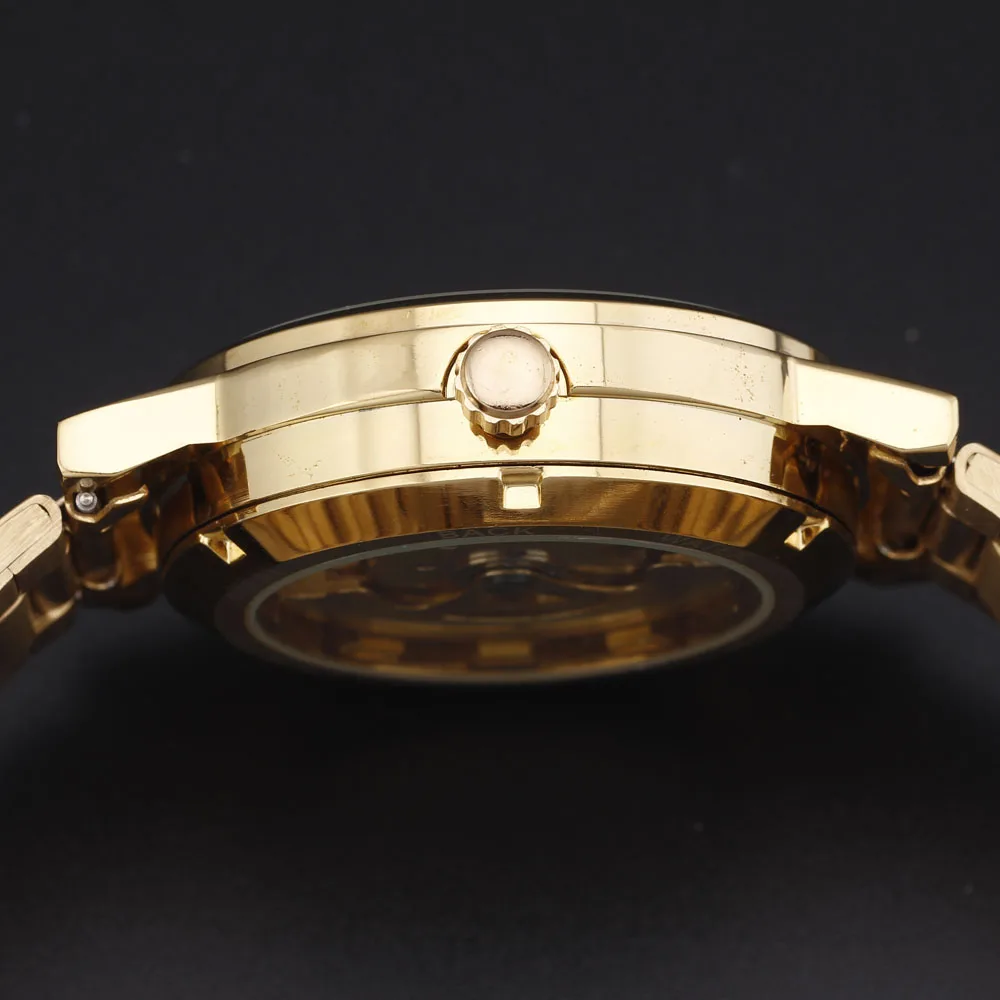 Часы наручные WINNER Мужские автоматические роскошные брендовые золотистые