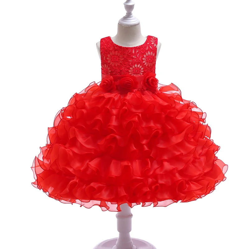 Из США; кружевное пышное белое платье с цветочным узором для маленьких девочек; свадебные вечерние платья для первого причастия для девочек - Цвет: F2