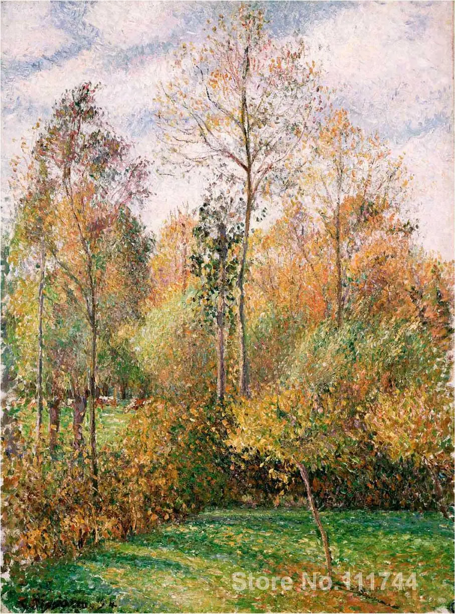 

impressionist art Autumn Poplars Camille Pissarro paintings High quality Hand painted