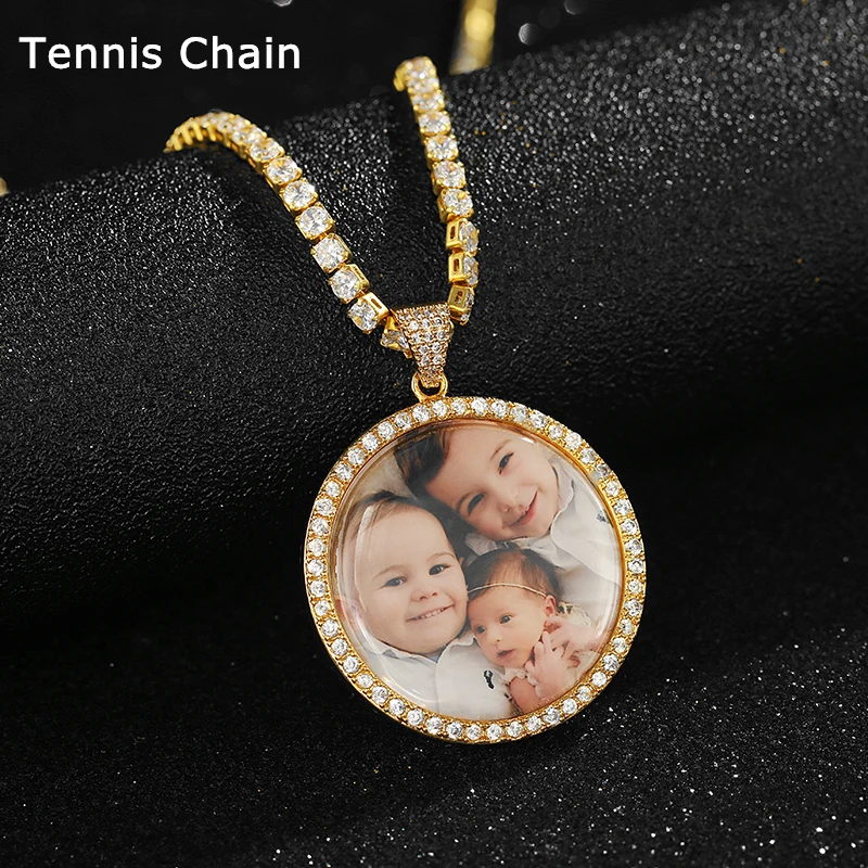 Круглое ожерелье с медальонами под заказ кулон цепью для тенниса кубический