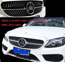 HIGH QUALITY 2015 W205 C-CLASS C180 C200 C260 C450 AMG SPORT FRONT GRILL ABS Plastic Front Grill FOR W205 C-CLASS AMG GRILL
