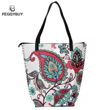 Этнические кожаные сумки с принтом женские плечевые сумочки большие сумки с ручкой сверху дамские сумки через плечо