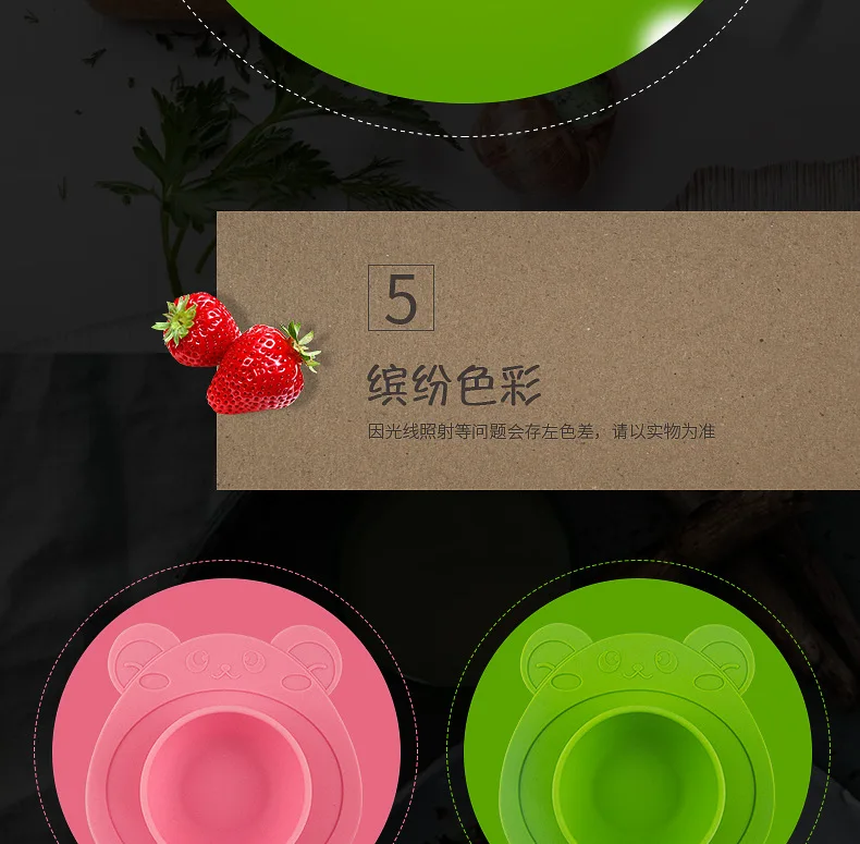 Младенцы эллипса Силиконовые пластины для кормления мальчиков и девочек 4 цвета медведь противоскользящие блюда детские удобные лоток посуда контейнер для еды