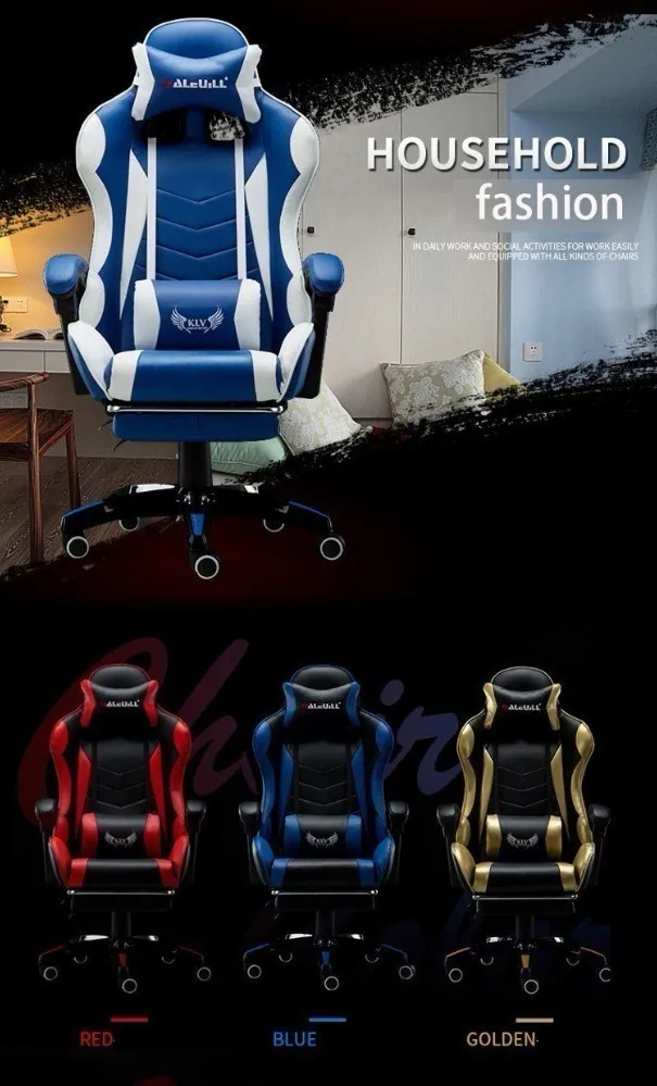 Высокое качество D-2 игровой Poltrona Esports Silla Gamer кресло из искусственной кожи колесо может лежать с подставкой для ног офисная мебель