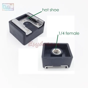 

Cold Hot Shoe Hotshoe Mount Adapter to 1/4 Thread For Studio Flash LED Light Stand Speedlite Tripod