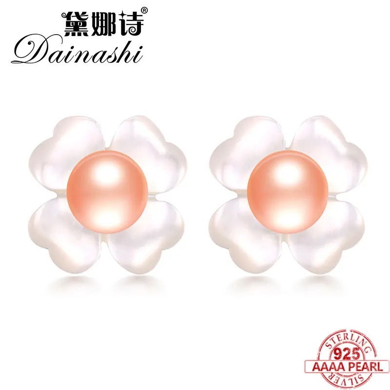 

Dainashi Hot Pearl Stud Earrings Trendy 925 Sterling silver Natural Freshwater Bread Shape Pearl Stud Earrings Fine Jewelry