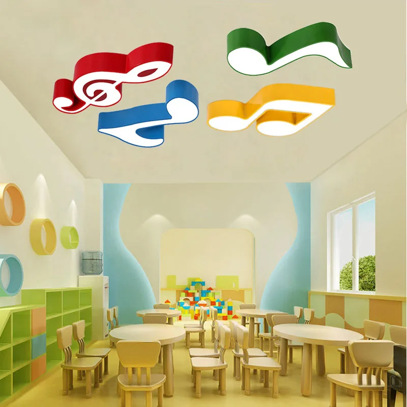 Color musical ceiling lights Kids room led ceiling lamp Creative cartoon music classroom