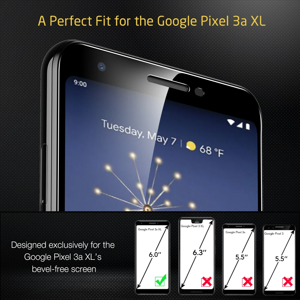 2 шт./лот, закаленное стекло ESR для Google Pixel 3a и 3aXL, защита экрана, 3X крепкая, полное покрытие, Передняя пленка для Google Pixel 3aXL