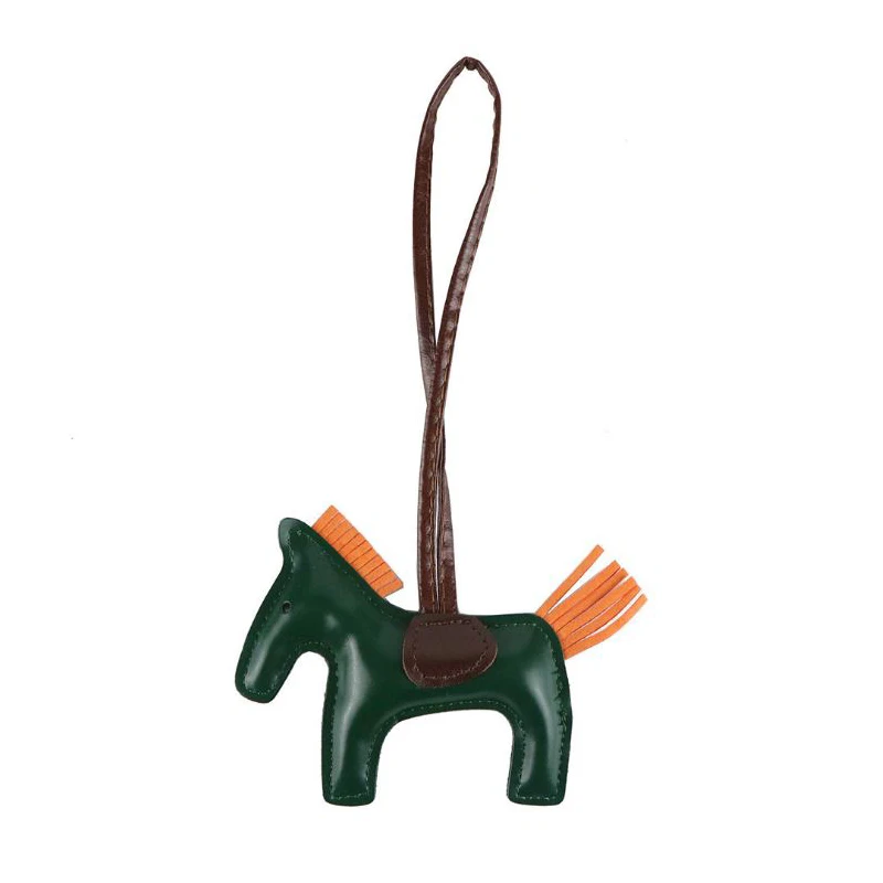 Лошадь дизайн подвески для сумки искусственная кожа пони кисточки Сумка Подвески 20 цветов лошади Родео сумка орнамент для сумки украшения - Цвет: dark green