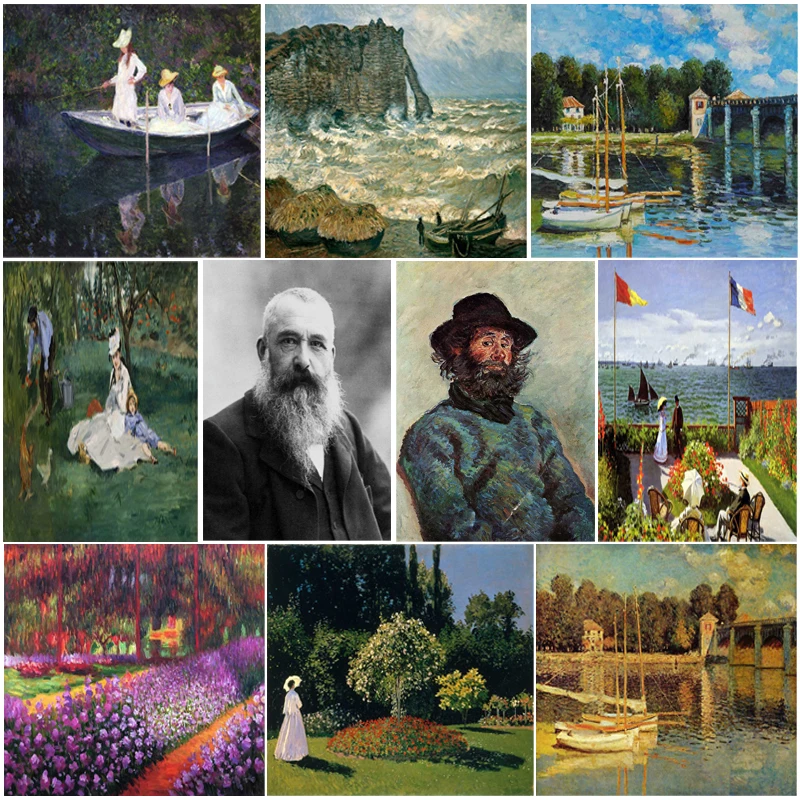 

OUYIJIA 5D DIY Monet Scenery Character Oil Diamond Famous Painting Cross Stitch Diamond Embroidery Mosaic Picture Of Rhinestone