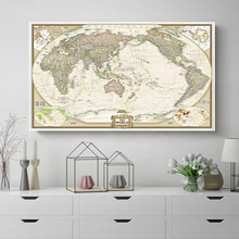 

Canvas Painting Unique Vintage World Map Printing Concise Posters Pictures Chic Home Decor On Canvas Modern Wall Prints Artwork