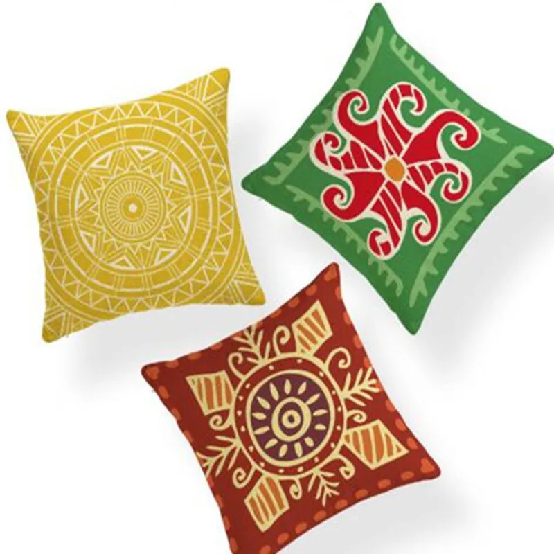 

Tribal Patterns Cushion Cover European School Polyester Cotton House Warming Gift Arrow Pillow Case