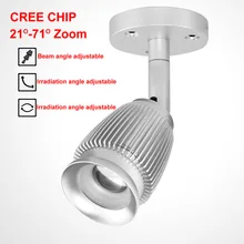 Точечный светодиодный светильник с зумом Cob Cree Chip 3 Вт 3000 К 4000 к 6000 К поверхностный монтаж Светодиодный точечный светильник освещение для шкафов 110 В 220 В
