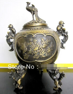 

0 China Phoenix statues bronze incense burner lion statue