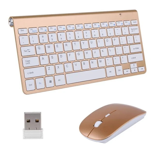 2,4G Беспроводная клавиатура и мышь, мини мультимедийная клавиатура, мышь, набор для ноутбука, ноутбука Mac, настольного ПК, телевизора, офисные принадлежности