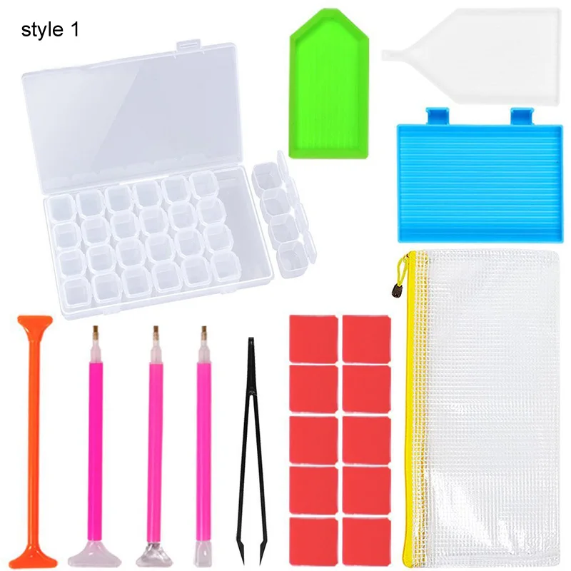 28 Grids Cross Stitch Tool Kit Handmade Crafts Storage Box DIY