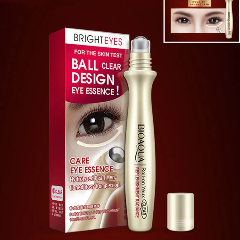BIOAQUA Roll-on Ball Design Eye Essence 15ml Moisturizing Anti-Aging Anti-Puffiness Dark Circle Lift Eye Skin Care Cosmetic 1