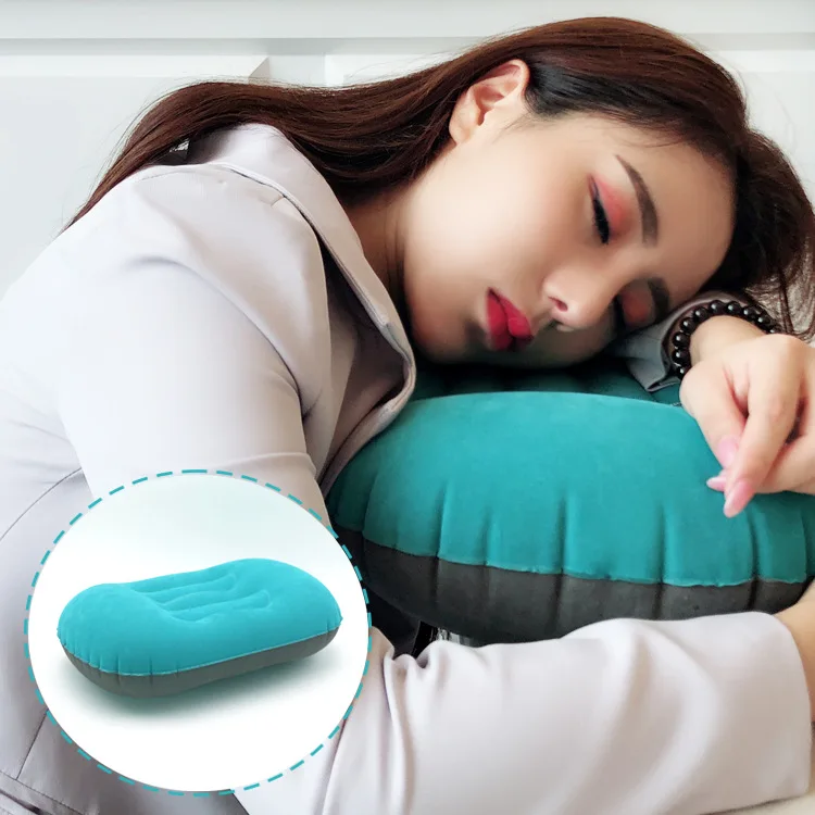 

New flocking and cervical vertebra aircraft take train hard seat outdoor nap travel pillow for children inflatable pillow