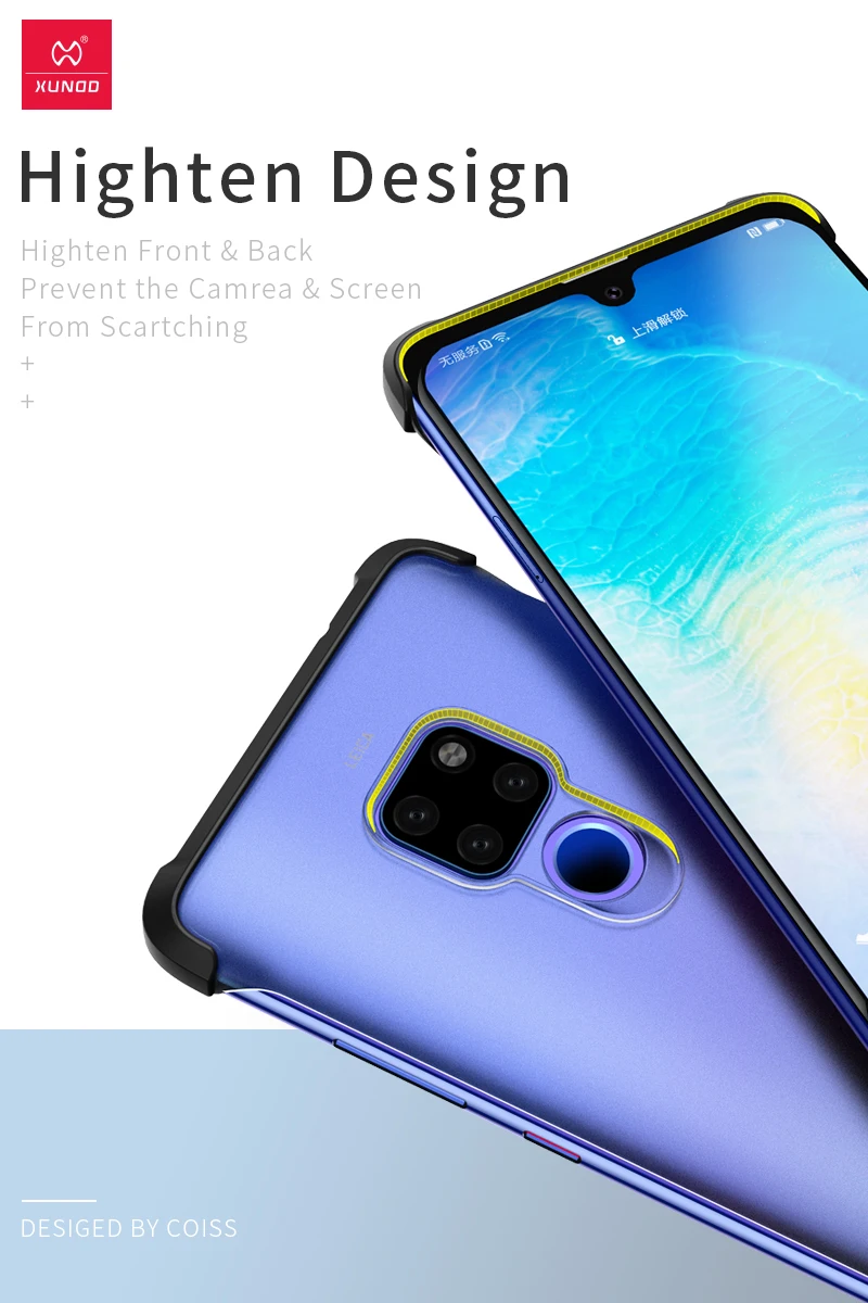 XUNDD безразмерный чехол для телефона HUAWEI mate 20 Pro X lite Бампер Защитный чехол s Матовый милый яркий цветной martin