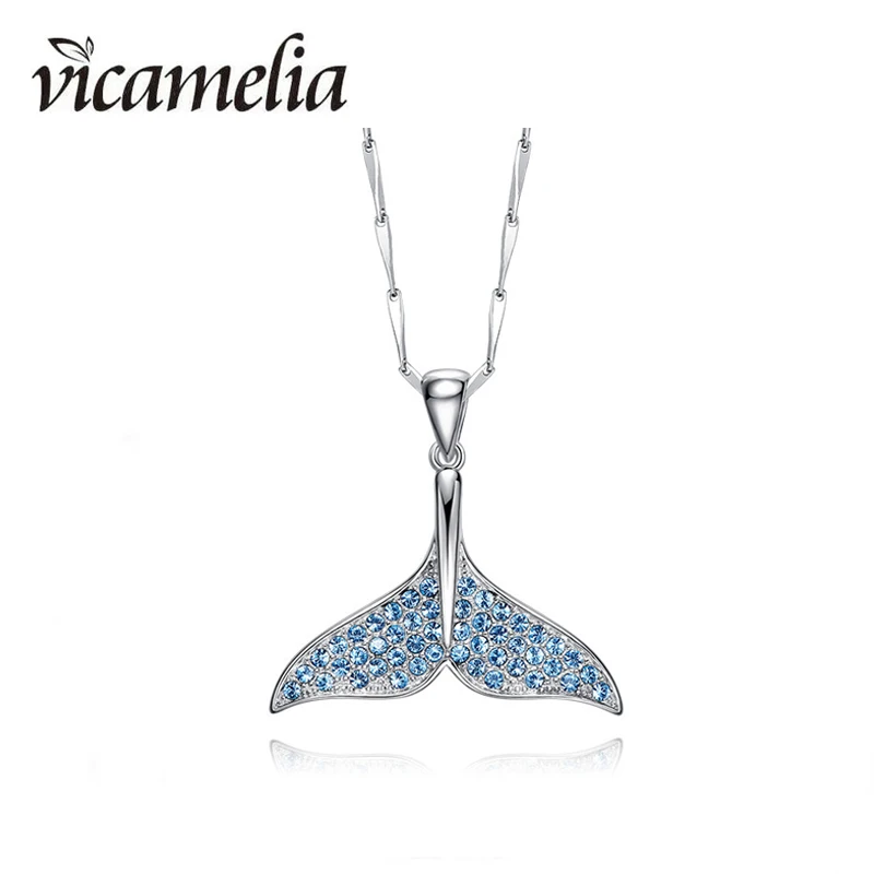 Vicamelia 925 пробы Серебряный океан море синий мистический хвост русалки кулон
