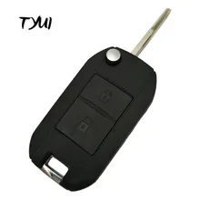 TYUI 5pieces/lot 2 Buttons Car Modified Flip Remote Key Shell For Peugeot 206 Key Fob Replacements
