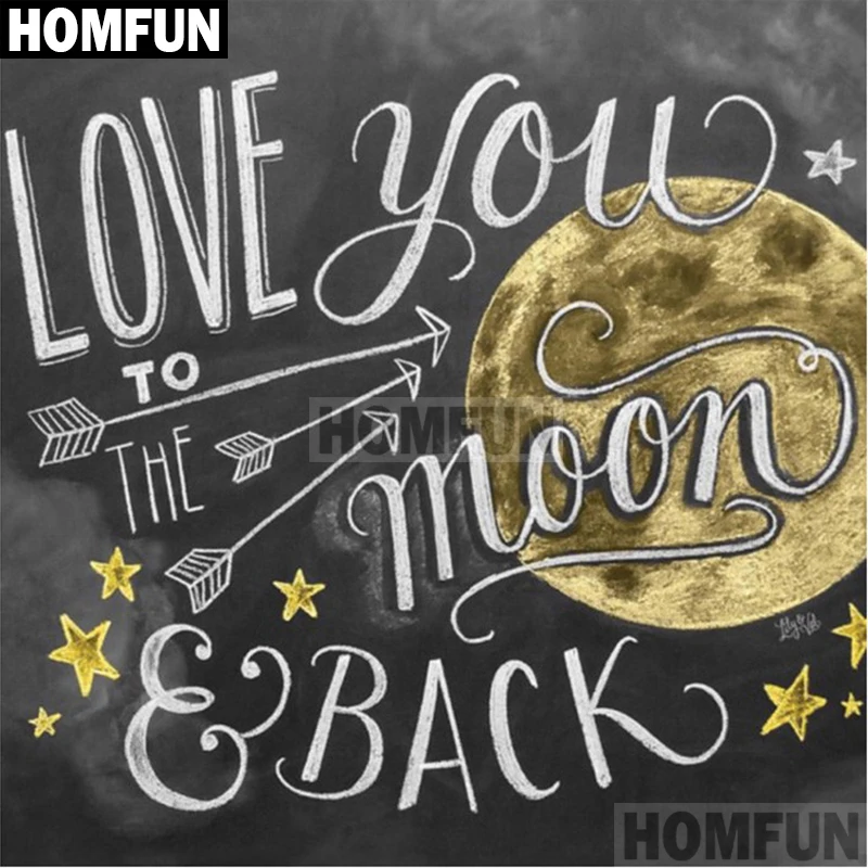 HOMFUN полный квадрат/круглый 5D DIY Алмазная вышивка &quotLove Moon&quot Картина Вышивка