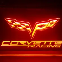 B-257 Chevrolet corvette 2 размер Пивной бар pub клуб 3d знаки светодиодный неоновый свет знак домашнего декора ремесла