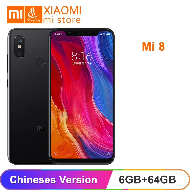 

Xiaomi Mi8 6GB 64GB Mi 8 Mobile Phone Snapdragon 845 Octa Core 6.21" 2248x1080 12MP Dual Camera NFC Fingerprint Multi-language