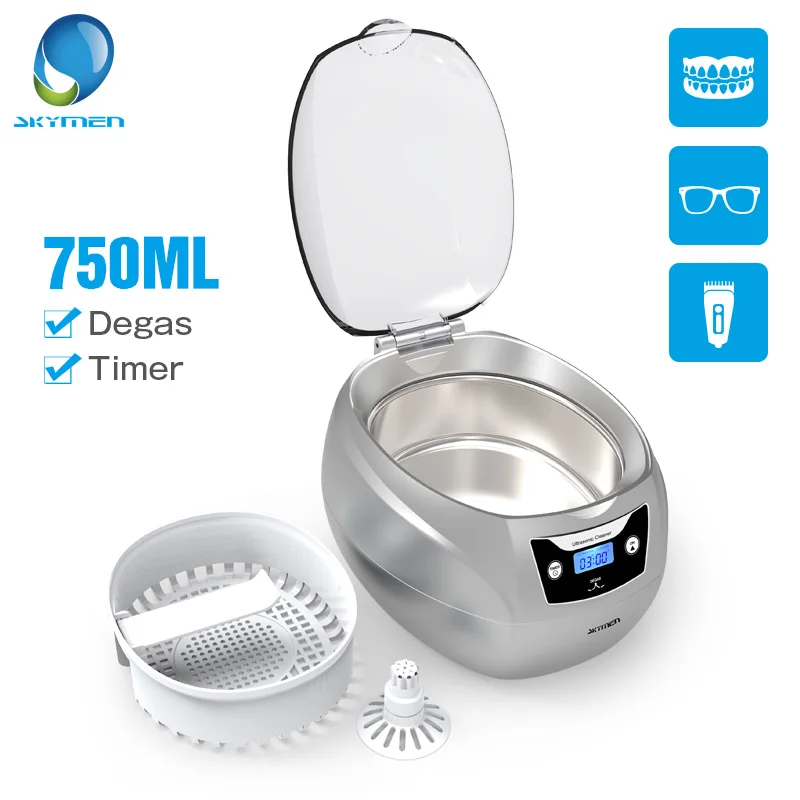 Günstig Skymen 750ml 35w Ultraschall Schmuck Reiniger Bad für Prothese Gläser Rasiermesser PCB Cutter Degas Timer Ultraschall Reinigung Maschine