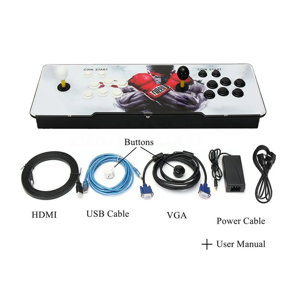 

875 In 1 Design Home Multiplayer Arcade Game Console Controller Kit Set Double Joystick Console for TV & Monitor Best Gift