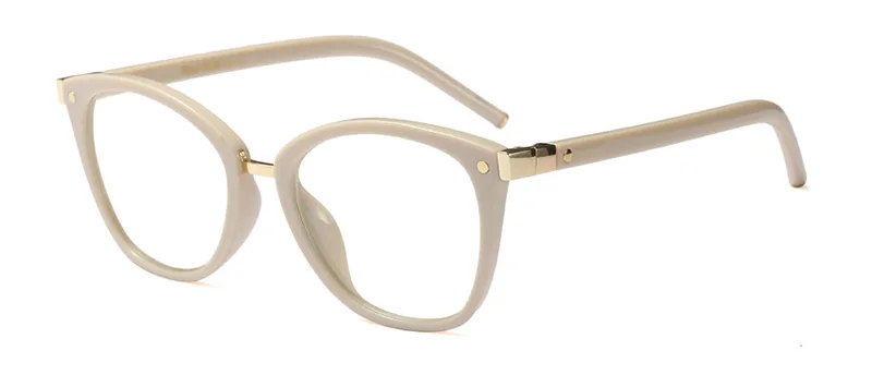 SHAUNA, металлическая петля, винтажная оправа для очков, женские очки для близорукости - Цвет оправы: Beige