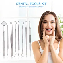 8 шт. стоматологические инструменты из нержавеющей стали, набор для гигиены зубов, инструмент для удаления зубных досок, инструменты для ухода за полостью рта 35