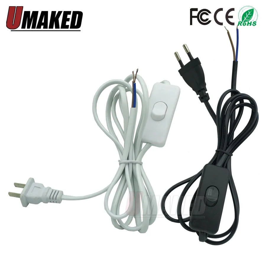 

303 power wire with switches, black/ white color extend wire cable with switching